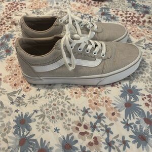 Gray and White Canvas Sneakers